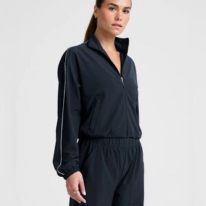 Beyond Yoga Navy Track Jacket